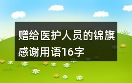贈(zèng)給醫(yī)護(hù)人員的錦旗感謝用語(yǔ)16字