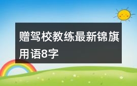 贈駕校教練最新錦旗用語8字