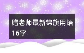 贈老師最新錦旗用語16字