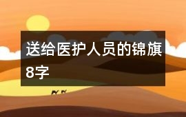 送給醫(yī)護(hù)人員的錦旗8字