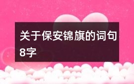 關于保安錦旗的詞句8字