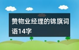 贊物業(yè)經(jīng)理的錦旗詞語14字