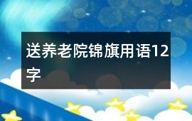 送養老院錦旗用語12字