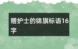 贈護士的錦旗標語16字