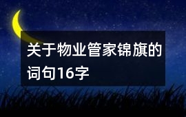 關于物業管家錦旗的詞句16字