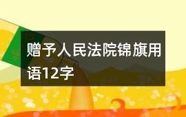 贈予人民法院錦旗用語12字
