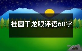 桂圓干、龍眼評(píng)語60字