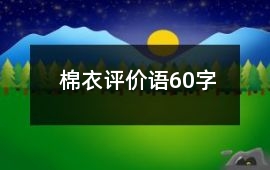 棉衣評價語60字