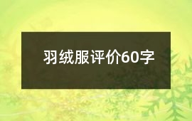 羽絨服評價60字