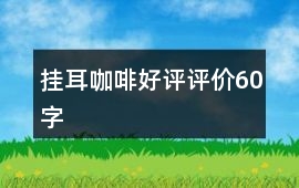 掛耳咖啡好評評價60字