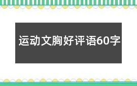 運動文胸好評語60字