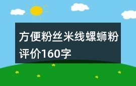 方便粉絲、米線、螺螄粉評價160字