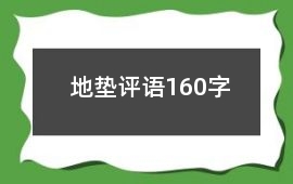 地墊評語160字