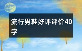 流行男鞋好評評價40字