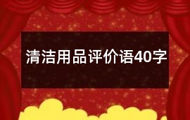 清潔用品評價語40字