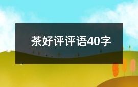 茶好評評語40字