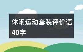 休閑運動套裝評價語40字