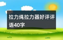 拉力繩、拉力器好評評語40字