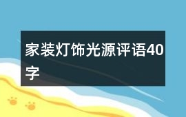 家裝燈飾光源評語40字