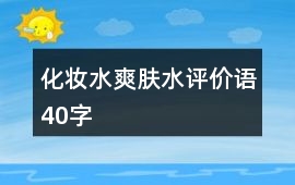 化妝水、爽膚水評價語40字