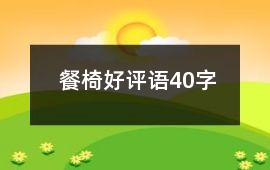 餐椅好評語40字