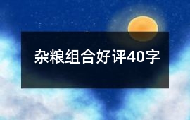 雜糧組合好評40字