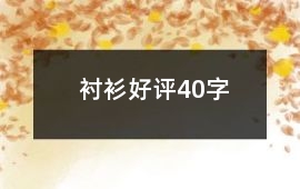 襯衫好評40字