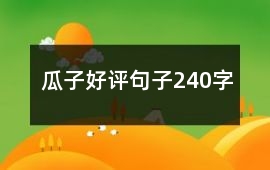 瓜子好評句子240字