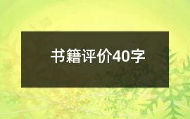 書籍評價40字