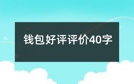 錢包好評評價40字