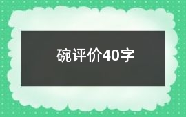 碗評價40字
