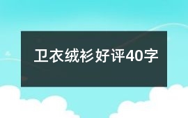 衛(wèi)衣、絨衫好評40字