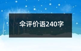 傘評(píng)價(jià)語240字