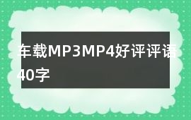 車載MP3、MP4好評評語40字