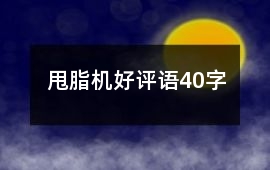 甩脂機好評語40字