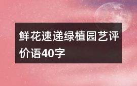 鮮花速遞、綠植園藝評價語40字