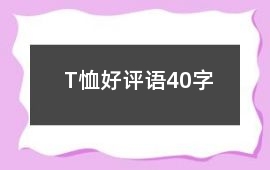 T恤好評語40字