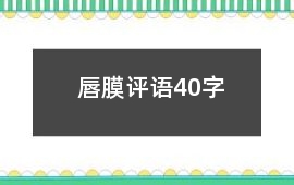 唇膜評(píng)語40字