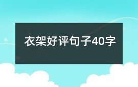 衣架好評句子40字