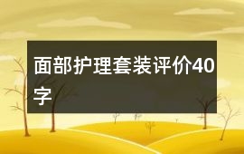 面部護理套裝評價40字