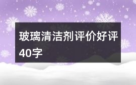 玻璃清潔劑評價好評40字