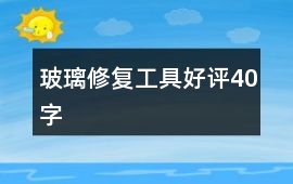 玻璃修復工具好評40字