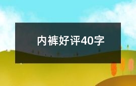 內褲好評40字