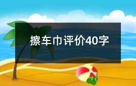 擦車巾評價40字