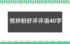 預拌粉好評評語40字