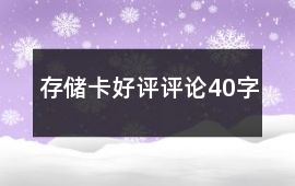存儲卡好評評論40字