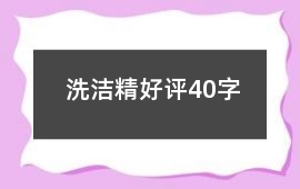 洗潔精好評40字