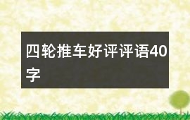 四輪推車好評評語40字