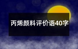 丙烯顏料評價語40字