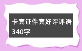 卡套、證件套好評評語340字